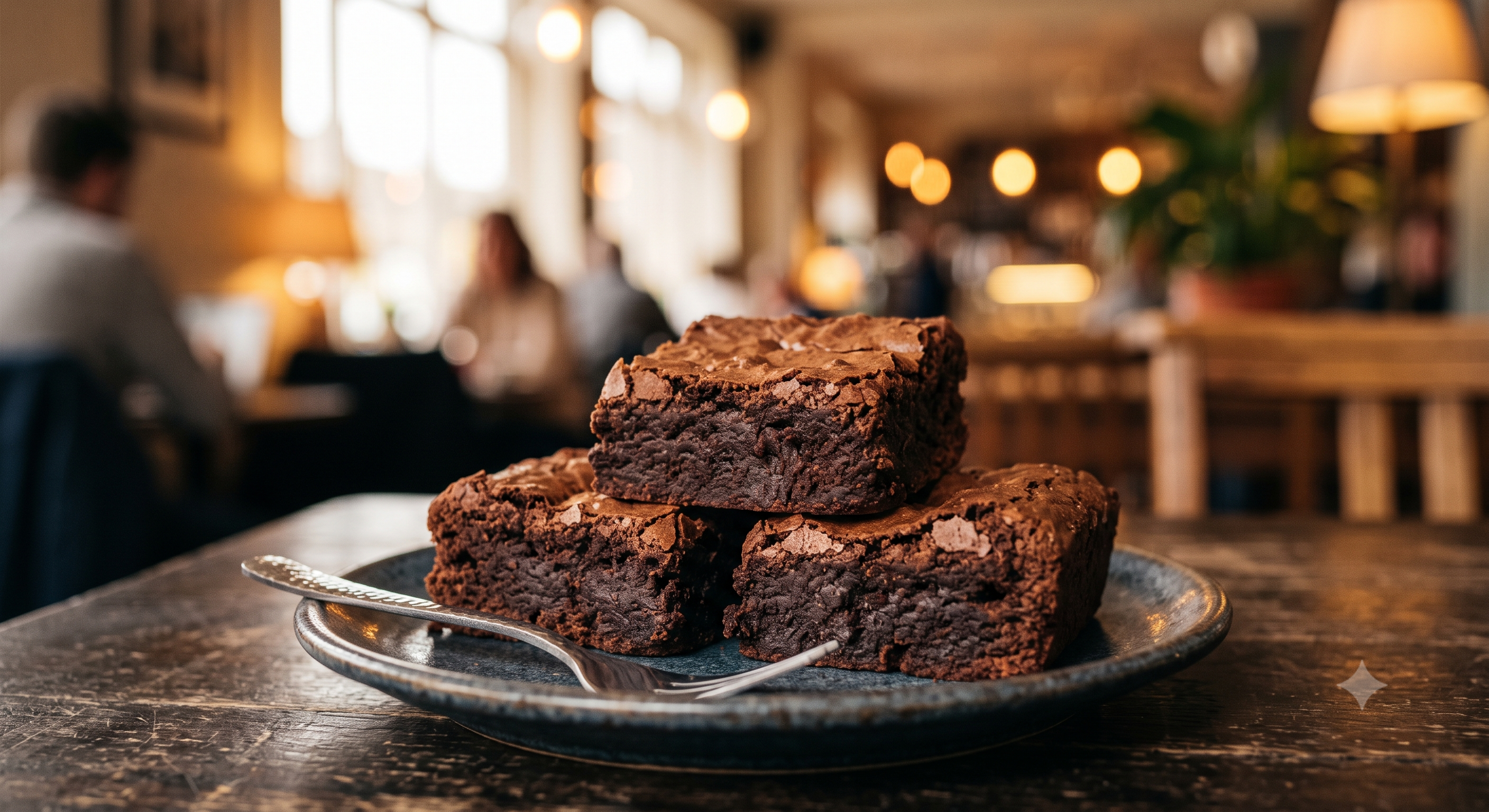 Brownie sin gluten, foto limpia con luz suave